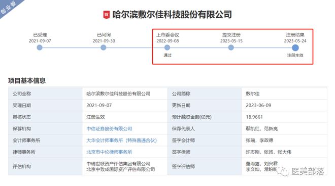 敷尔佳：创业板IPO注册"获批"，启动首次股票公开"发行"