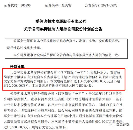 爱美客：实控人"增持"公司股份，前三季度"净利"超14亿